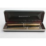 Vintage SHEAFFER Imperial Rolled Gold FOUNTAIN PEN w/ 14ct Gold Nib, Pencil 43g Vintage SHEAFFER