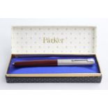 Vintage PARKER 51 Burgundy FOUNTAIN PEN w/ Brushed Steel Cap WRITING Boxed Vintage PARKER 51