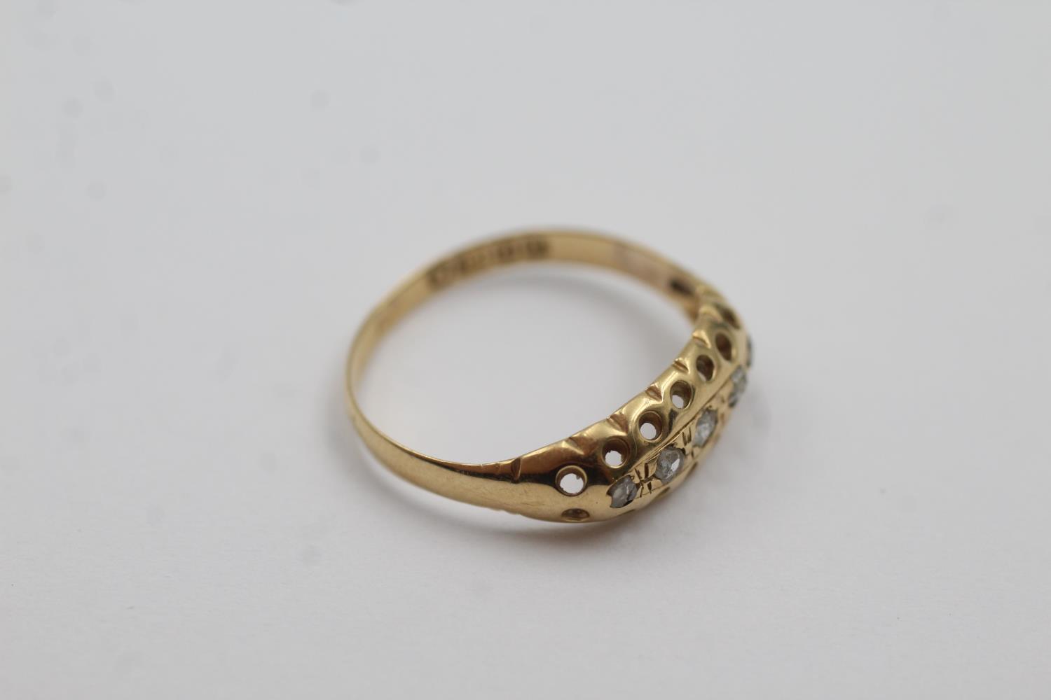 18ct gold antique diamond gypsy ring with Birmingham 1818 hallmarks (1.5g) Size M - Image 3 of 4