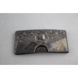 Antique Edwardian 1909 Birmingham STERLING SILVER Curved Calling Card Case (25g) Maker -