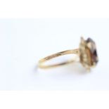 9ct gold rope framed citrine ring (2.4g) Size L