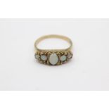 9ct gold opal gypsy set ring (3.8g) Size T