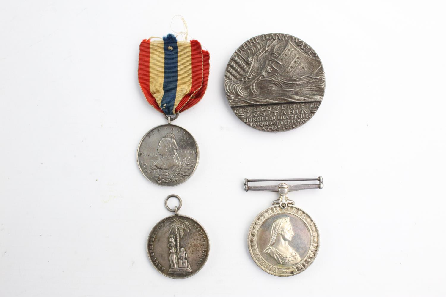 4 x Assorted MEDALS Inc R.M.S Lusitania, Army Temperance, St John Long Service In antique /