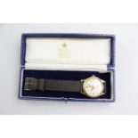 Vintage Gents GARRARD 9ct GOLD Dress WRISTWATCH HEAD Han-Wind WORKING Boxed Vintage Gents GARRARD