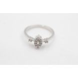 9ct white gold diamond cluster ring (2.4g) size L