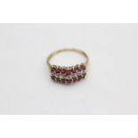 10ct gold diamond and ruby dress ring (2g) size P