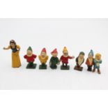 RARE Vintage Disney Snow White & Seven Dwarfs LEAD FIGURES Set Items are in vintage condition