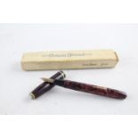Vintage CONWAY STEWART 28 Burgundy FOUNTAIN PEN w/ 14ct Gold Nib WRITING Boxed Vintage CONWAY