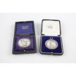 2 x Antique Hallmarked .925 STERLING SILVER School Medals Boxed (28g) Inc 1918 New Battle Public