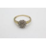 9ct gold diamond cluster ring (2.4g) size S