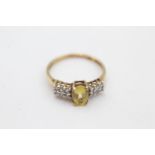 9ct gold synthetic spinel & heliodor ring (2g) size O