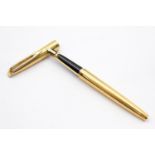 Vintage WATERMAN C/F Rolled Gold FOUNTAIN PEN w/ 18ct Gold Nib WRITING (21g) Vintage WATERMAN C/F
