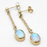 9ct gold opal drop earrings (2.6g)