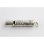 Antique / Vintage Stamped .925 STERLING SILVER Chatelain Whistle (8g) WORKING Length - 4.2cm In