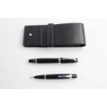 MONTBLANC Boheme Blue Sapphire Gem Roller Ball & Mechanical Pencil w/ Wallet, UNTESTED In previously