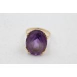 18ct gold amethyst cocktail ring (6.5g) Size O