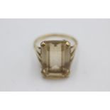 9ct gold emerald cut citrine dress ring (7.6g) Size U