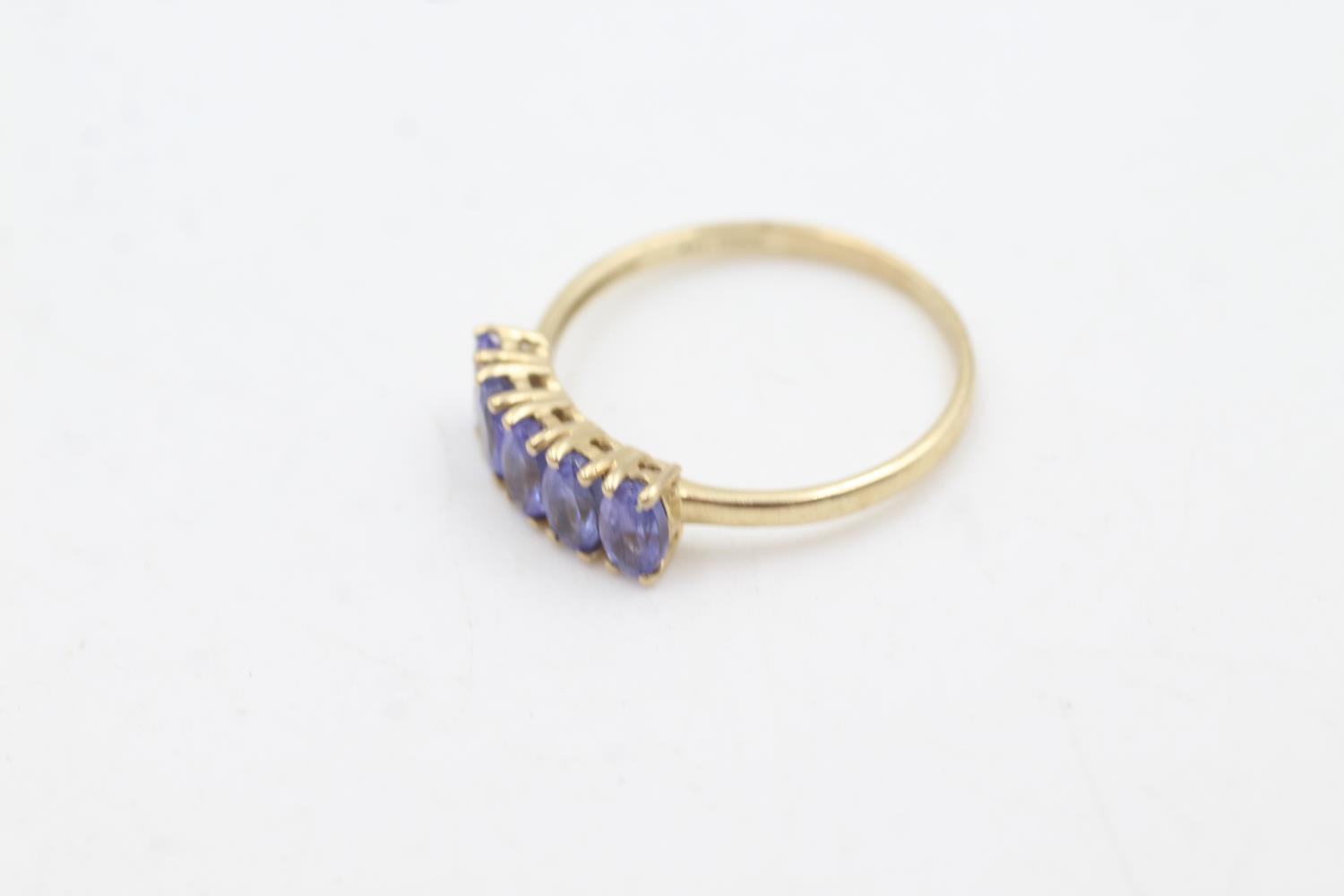 9ct gold tanzanite fronted ring (1.7g) Size Q - Image 2 of 5