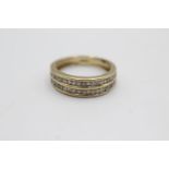 9ct gold diamond fronted band ring (2g) Size K