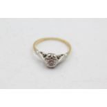 18ct gold & platinum diamond ring (1.7g) Size I