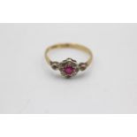 18ct gold diamond & ruby ring (1.5g) Size M