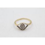 18ct gold diamond floral ring (2.1g) Size L