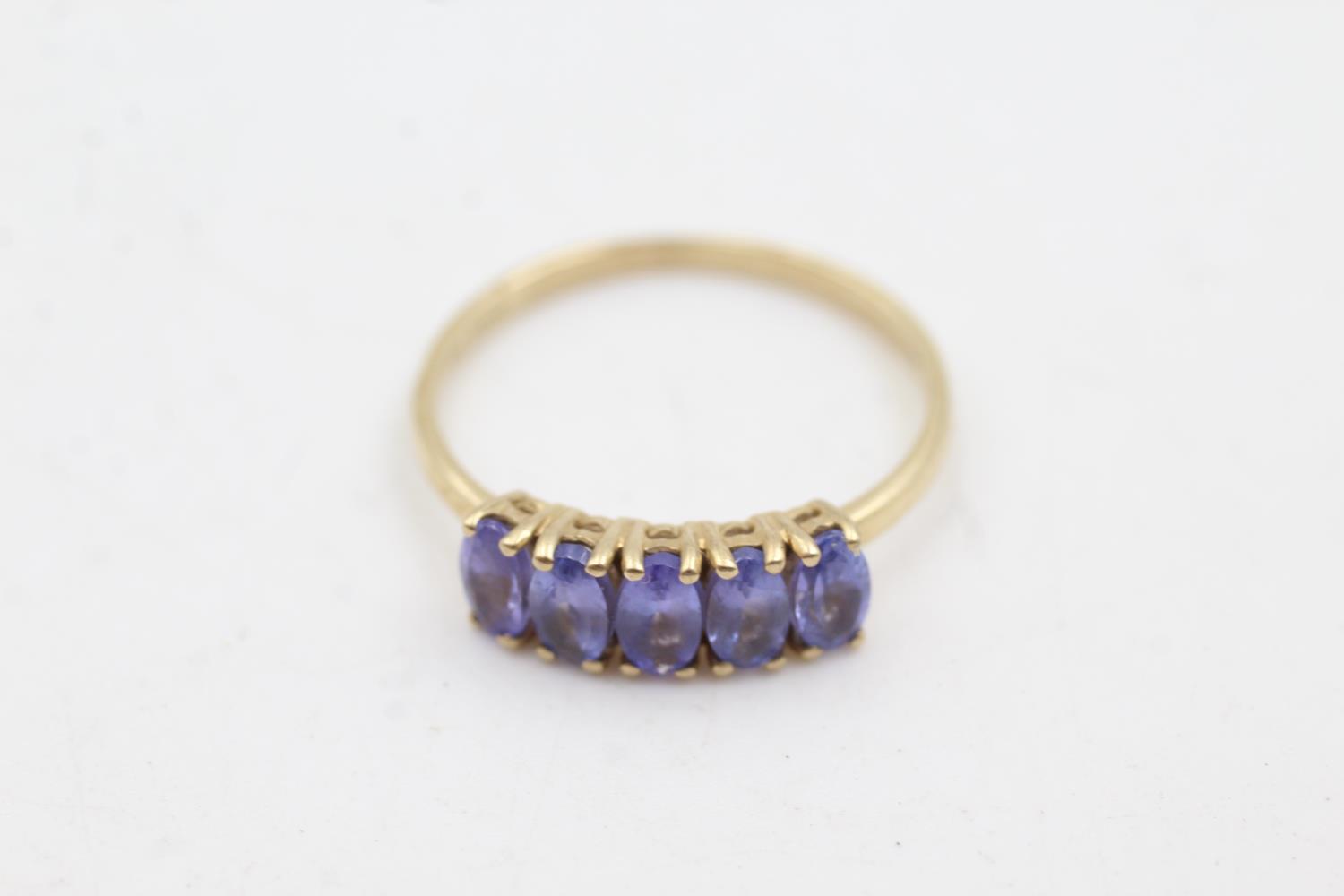 9ct gold tanzanite fronted ring (1.7g) Size Q