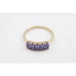 9ct gold tanzanite fronted ring (1.7g) Size Q