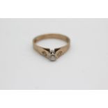9ct gold vintage diamond dress ring (1.9g) Size L