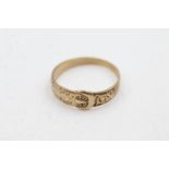 9ct gold Victorian revival buckle ring (1.7g) Size P