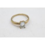 9ct gold aquamarine ring (2g) Size Q