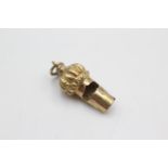 9ct gold antique whistle pendant (1.6g)