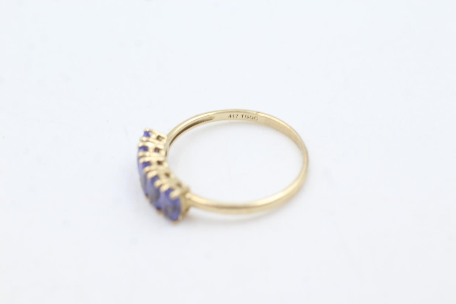 9ct gold tanzanite fronted ring (1.7g) Size Q - Image 5 of 5