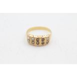 18ct gold antique split pearl company ring (1.8g) Size N