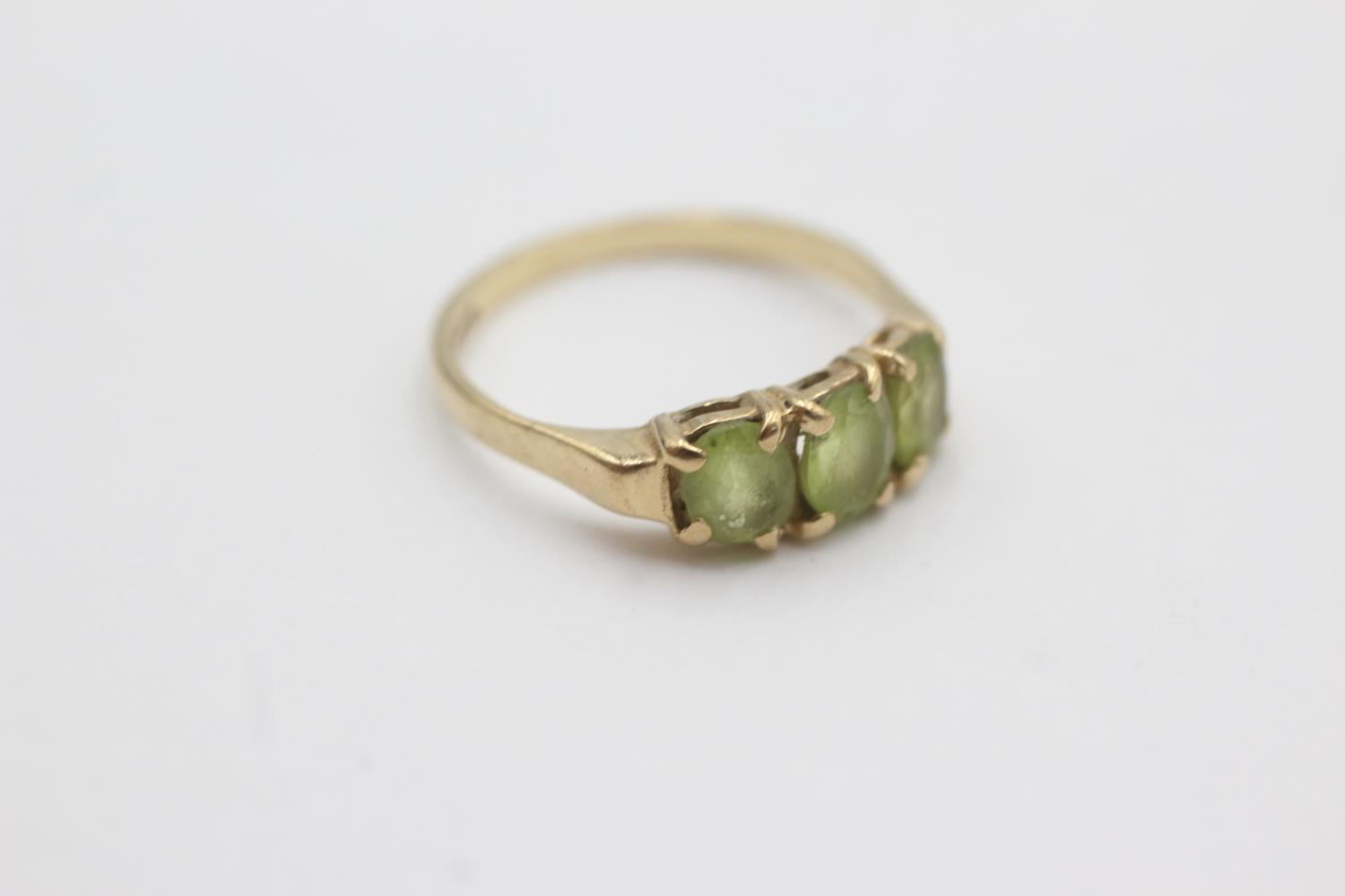 9ct gold peridot ring (1.7g) Size J - Bild 2 aus 4