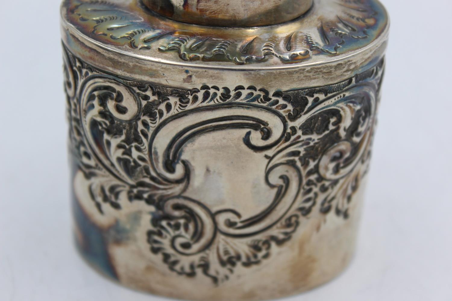 Antique Hallmarked 1901 Sheffield STERLING SILVER Ladies Vanity Jar (97g) Maker - Henry Wilkinson - Bild 3 aus 6