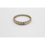 9ct gold diamond & tanzanite ring (1.4g) Size P