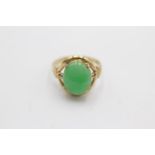 14ct gold jade ring (3.3g) Size L