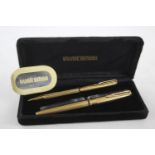 Vintage WATERMAN C/F Rolled Gold FOUNTAIN PEN w/ 18ct Gold Nib WRITING Boxed Vintage WATERMAN C/F