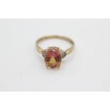 9ct gold mystic topaz ring (2.4g) Size P