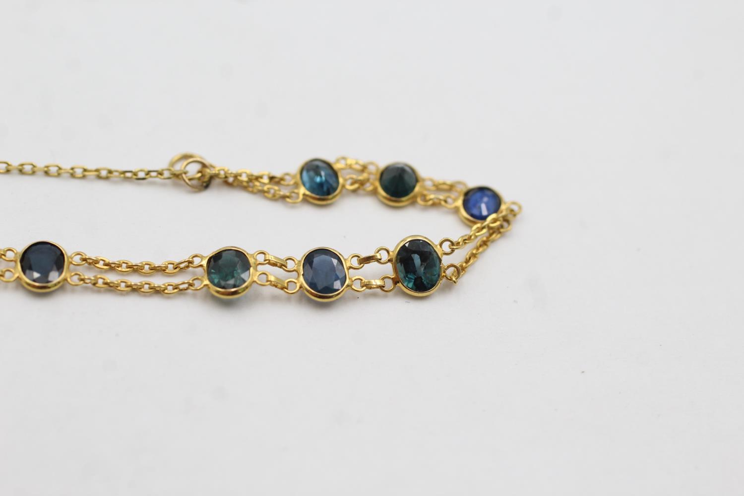 14ct gold sapphire detail bracelet (2.6g) - Bild 4 aus 4