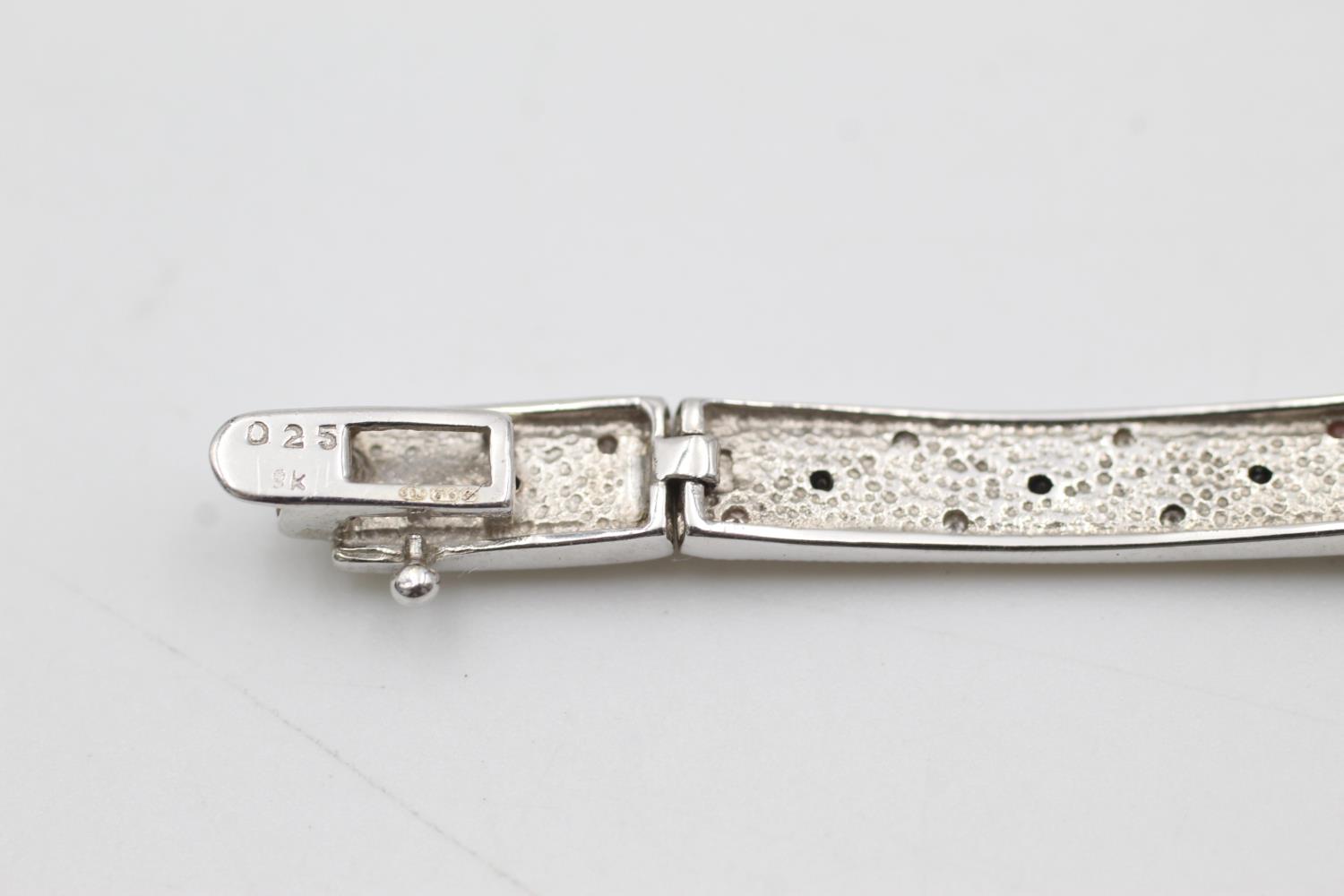 9ct white gold two toned diamond panel bracelet (9.1g) - Bild 4 aus 6