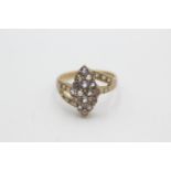 9ct gold diamond & topaz dress ring (3g) Size O