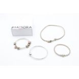 5 X Sterling Silver Pandora Jewellery (62g)
