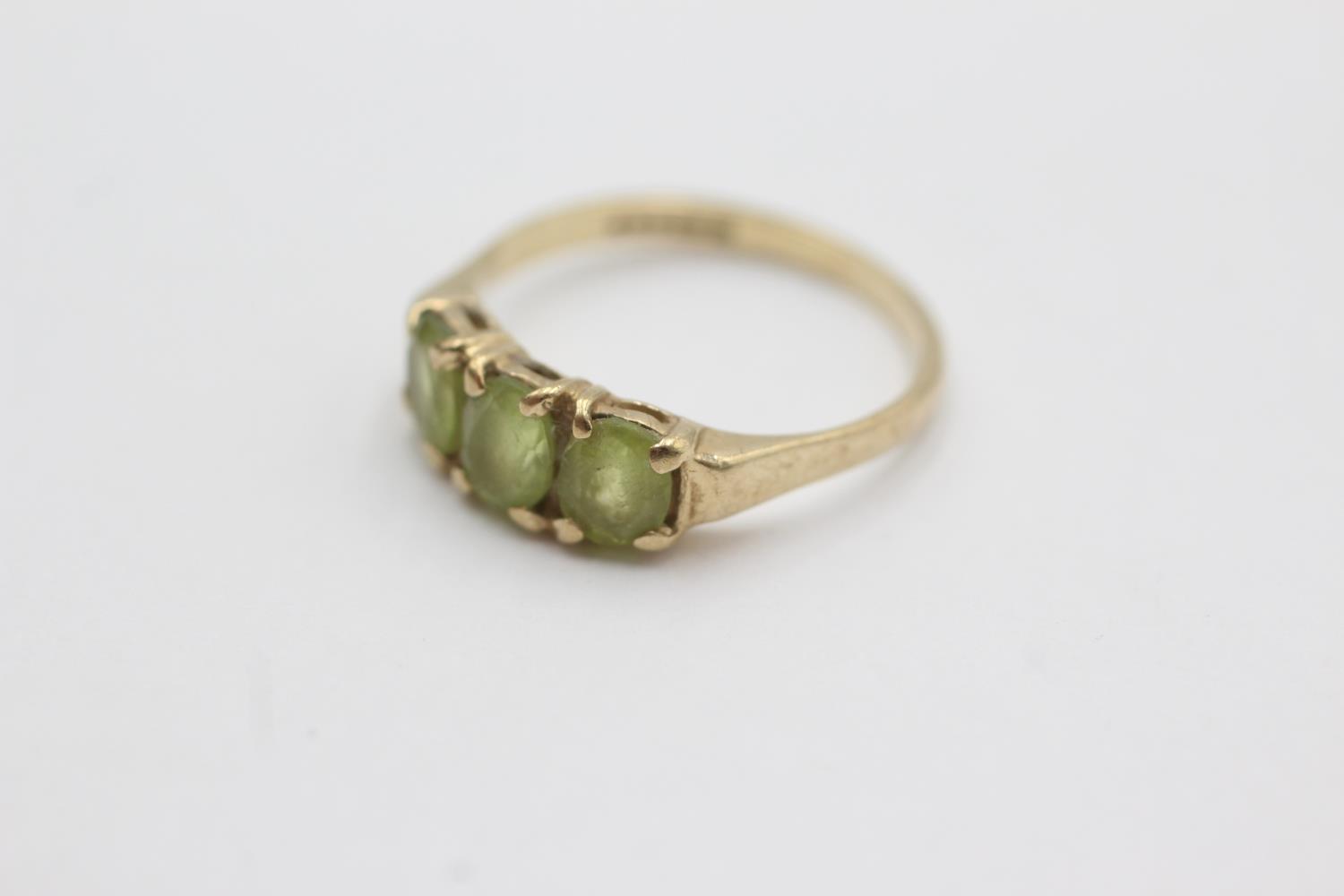 9ct gold peridot ring (1.7g) Size J - Bild 3 aus 4