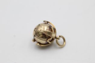 9ct gold & sterling silver masonic opening orb pendant (7.7g)