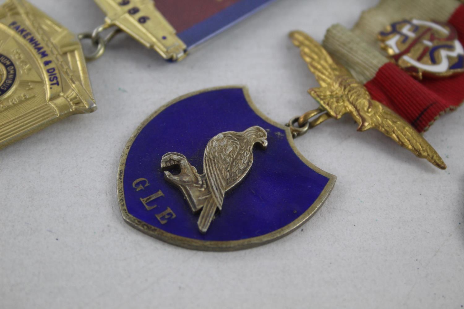 3 x Vintage Hallmarked .925 STERLING SILVER Masonic & RAOB Jewels / Medals 108g Inc President, - Bild 4 aus 8