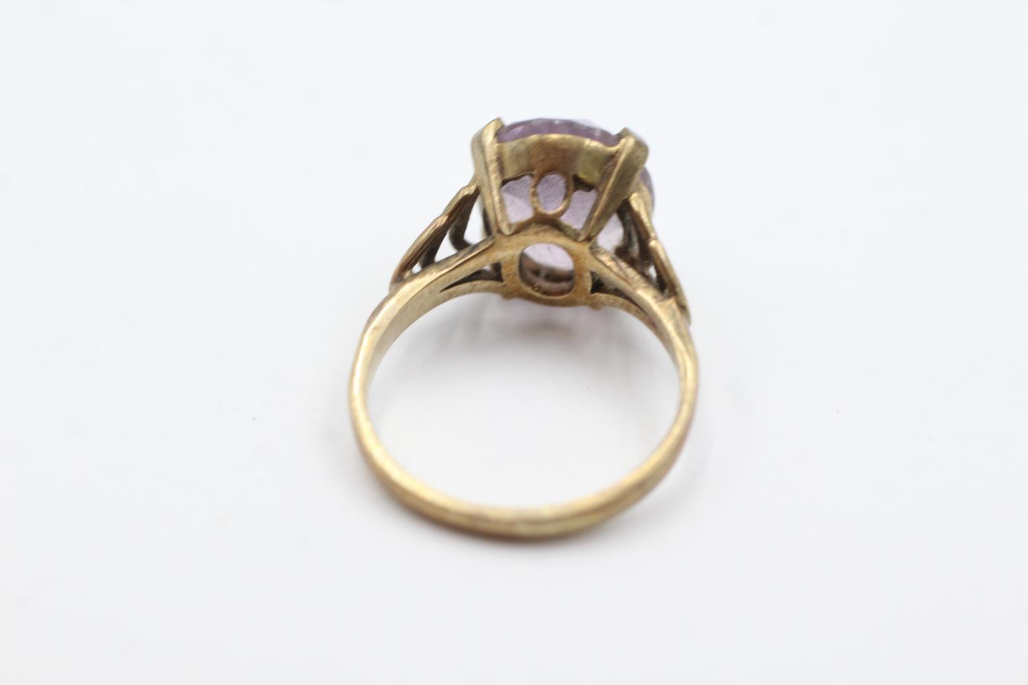 9ct gold vintage amethyst cocktail ring (3.3g) Size K - Bild 3 aus 4