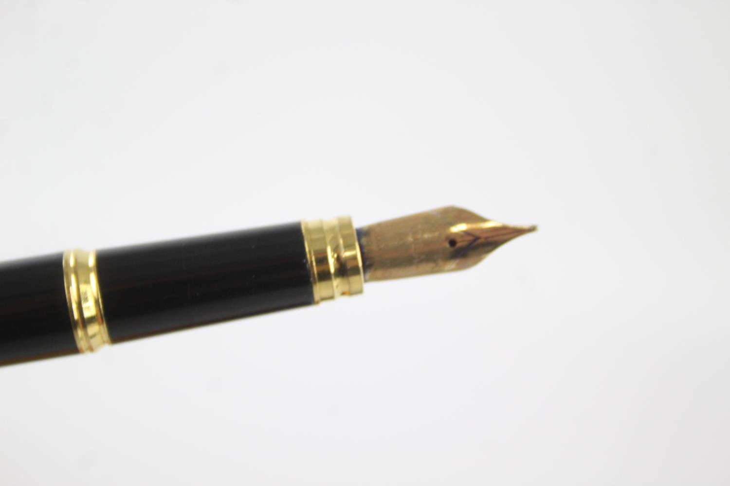 WATERMAN Ideal Black Lacquer FOUNTAIN PEN w/ 18ct Gold Nib WRITING Boxed WATERMAN Ideal Black - Image 3 of 8