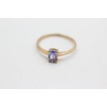 9ct gold tanzanite solitaire ring (1.5g) Size Q